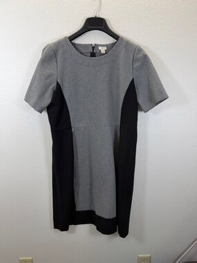 J. Crew Gray and Black Colorblock Mini Dress